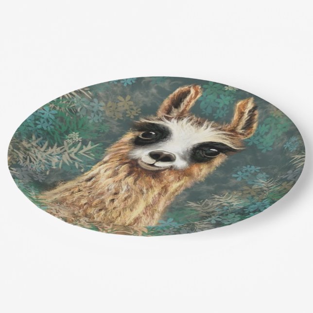 Funny Alpaca Paper Plates (Angled)