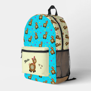 Funny alpaca printed backpack