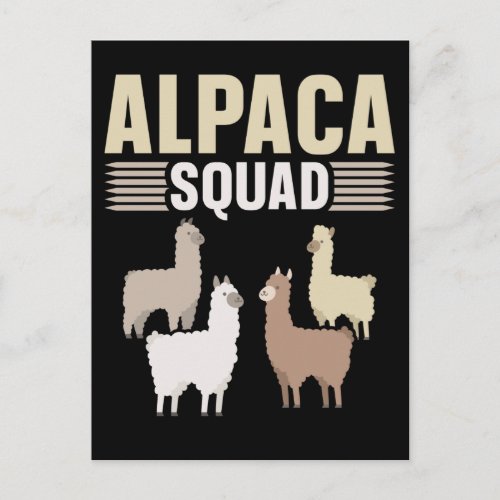 Funny Alpaca Squad Animal Lover Postcard