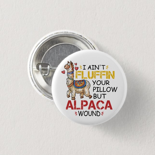 Funny Alpaca Wound Llama Nurse Practitioner Gifts Button (Front & Back)
