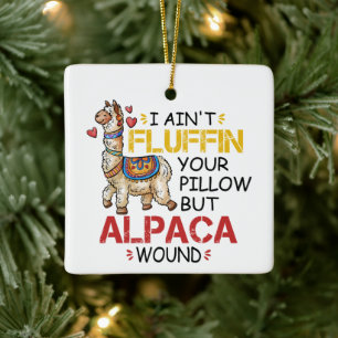 Funny Alpaca Wound Llama Nurse Practitioner Gifts Ceramic Ornament