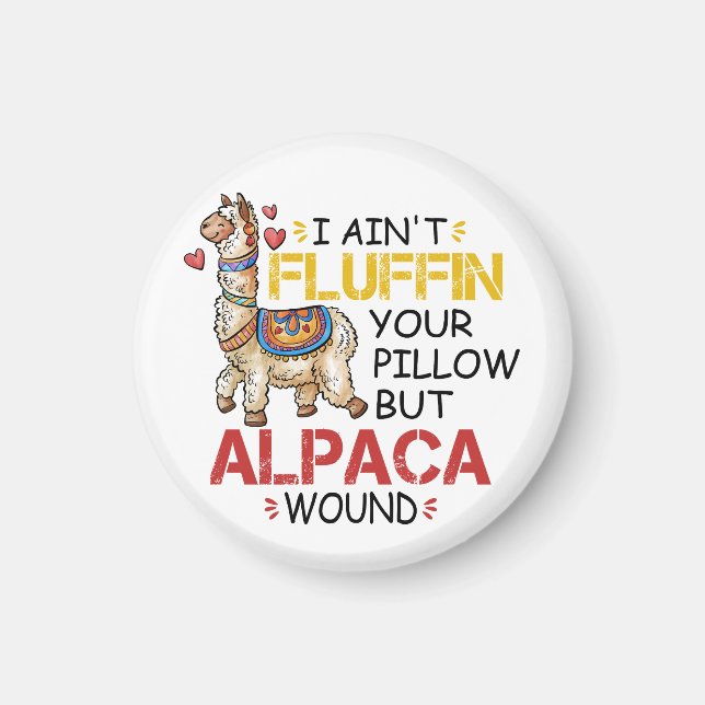 Funny Alpaca Wound Llama Nurse Practitioner Gifts Magnet (Front)