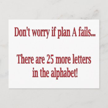 Funny Alphabet Quote Postcard by RMFdesignz at Zazzle