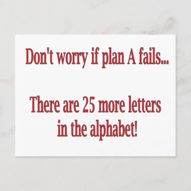 Funny Alphabet Quote Postcard Zazzle