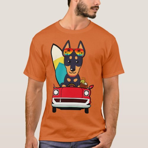 Funny Alsatian driving a car T_Shirt