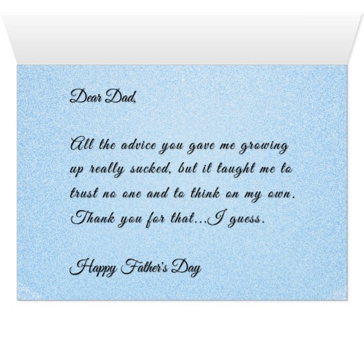 Funny Alternative Bad Dadvice Card (Inside Horizontal (Bottom))