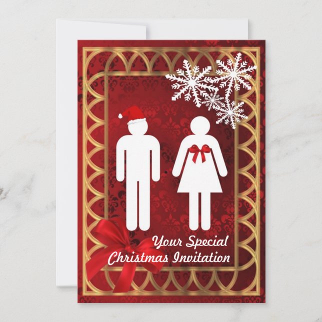 Funny alternative snowman  santa  ,  Christmas Invitation (Front)