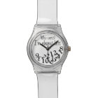Funny Always Late Black and White Funny Watch | Zazzle.com