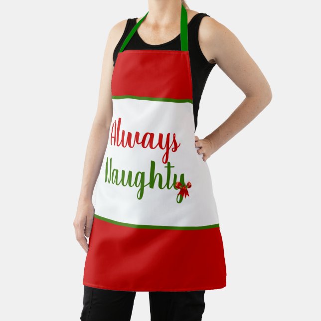 Funny Always Naughty Christmas Apron (Insitu)