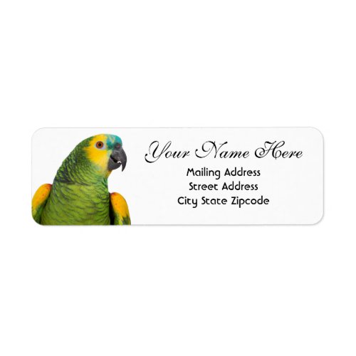 Funny Amazon Parrot Return Address Label