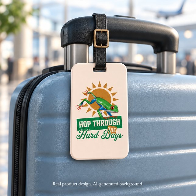 Amazon Tree Frog Hop Through Hard Days Luggage Tag