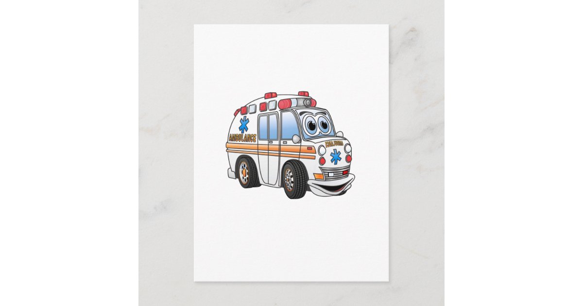 Funny Ambulance Cartoon Postcard | Zazzle