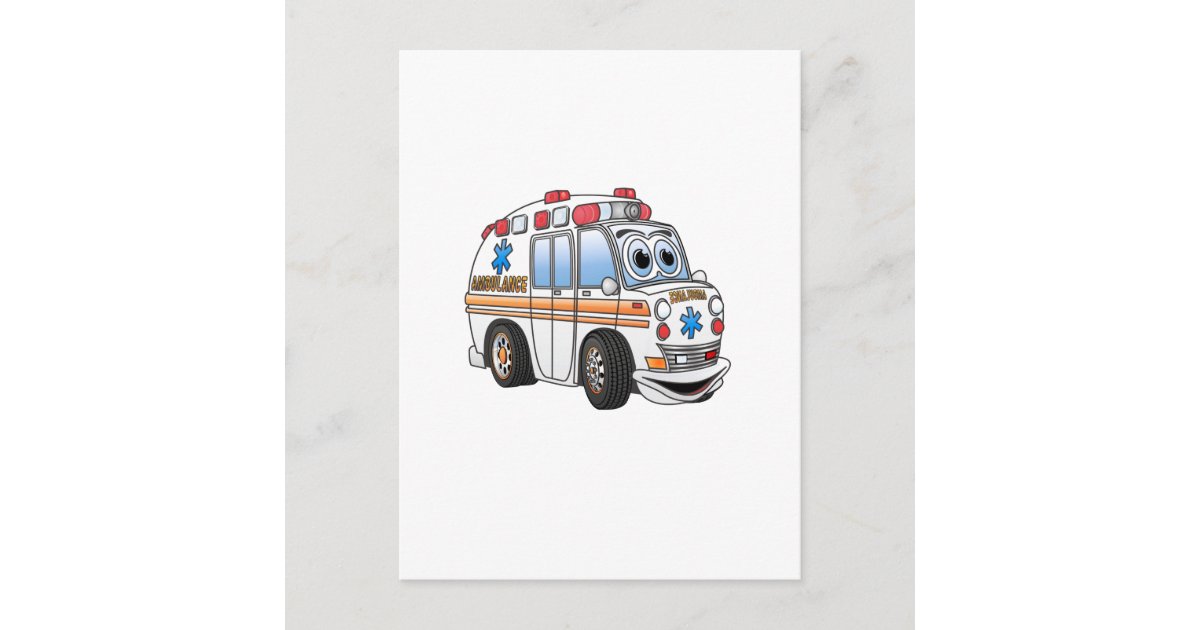 Funny Ambulance Cartoon Postcard | Zazzle Funny Ambulance Cartoon Postcard | Zazzle