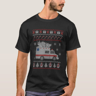 Funny Ambulance EMT Paramedic Christmas  Unisex Ad T-Shirt