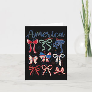 Funny America Coquette Bow 4th Of July Independenc Card