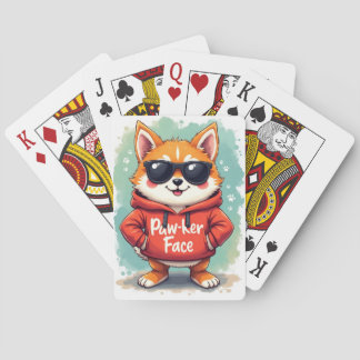Funny American Akita Sunglasses Hoodie Kawaii Poker Cards