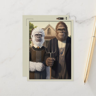 Funny American Art Parody Postcard