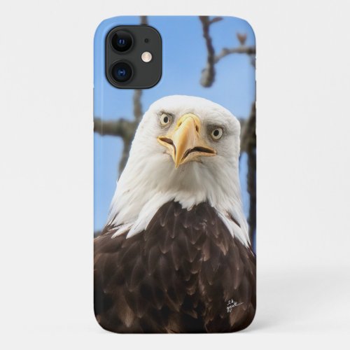 Funny American Bald Eagle Face Wildlife Photograph iPhone 11 Case