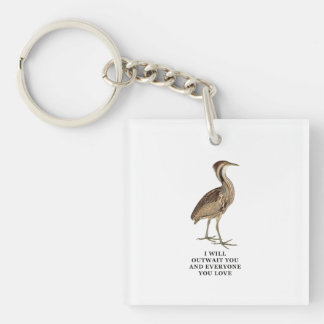 Funny American Bittern Shirt - i will outwait you  Keychain