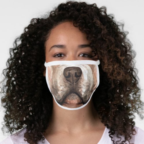 Funny American bully animal face pet dog realistic Face Mask