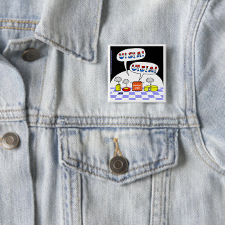 Funny American Cheese Cartoon Patriotic USA Chant Pinback Button