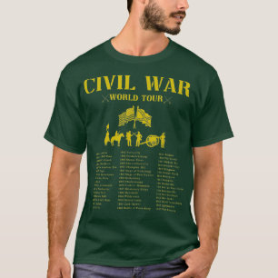 Funny American Civil War World Tour History T-Shirt