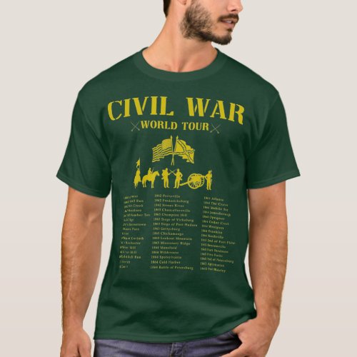 Funny American Civil War World Tour History T_Shirt