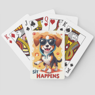 Funny American English Foxhound Sunglasses Hoodie Poker Cards