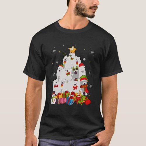 Funny American Eskimo Christmas Tree Gifts Xmas T_Shirt
