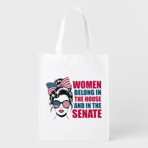 Funny American Feminist Quote Political Grocery Bag