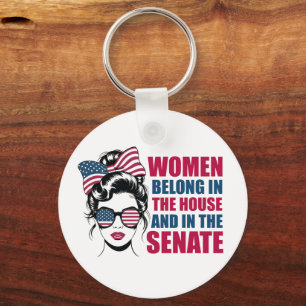 Funny American Feminist Quote Political Keychain