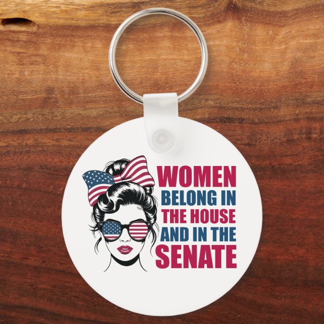 Funny American Feminist Quote Political Keychain (Front)