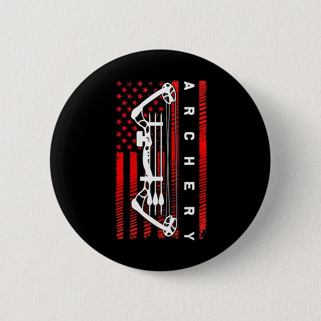 Funny American Flag Archery Button (Front)