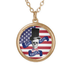 Funny American flag Gold Plated Necklace