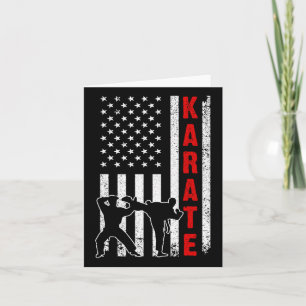 Funny American Flag Karate Art For Men Women Karat Card
