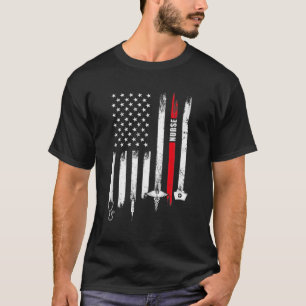 Funny American Flag Nurse Day Gift Idea T-Shirt