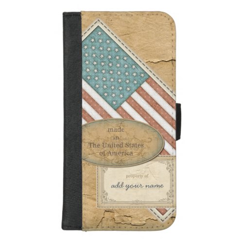 Funny American Flag Personalized iPhone 87 Plus Wallet Case