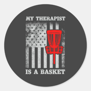 Funny American Flag Ultimate Frisbee Quote Classic Round Sticker
