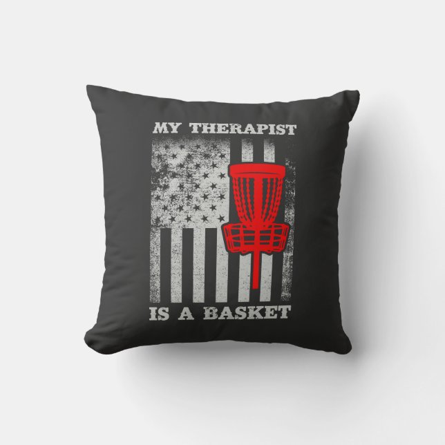 Funny American Flag Ultimate Frisbee Quote Throw Pillow (Front)