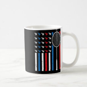 Funny American Flag With Shuttles Vintage Badminto Coffee Mug