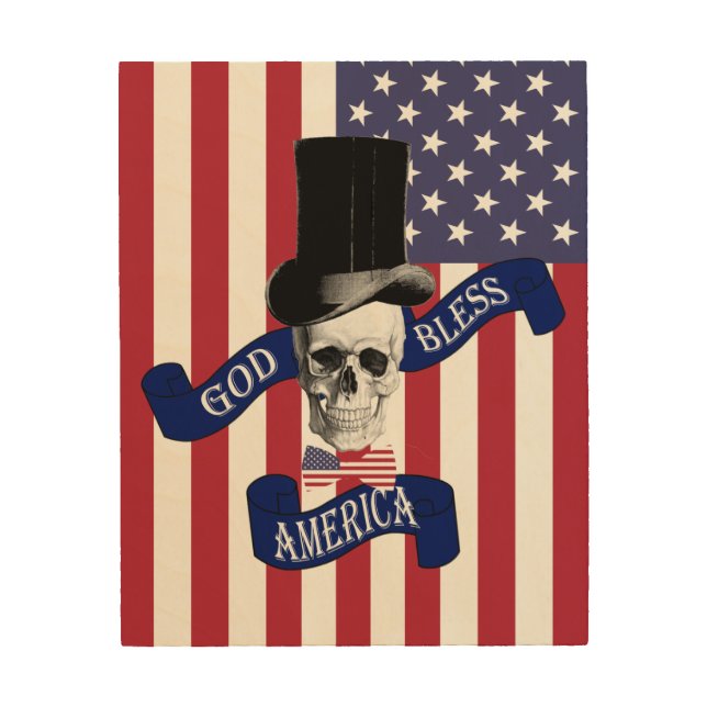 Funny American flag Wood Wall Art (Front)