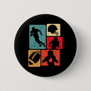 Funny American Football Player Field Game Enthusia Button