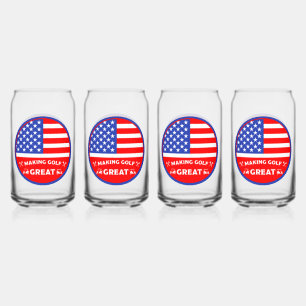 Funny American Golf Player Can Glass