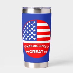 Funny American Golf Player Insulated Tumbler