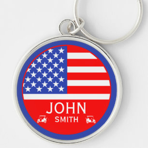 Funny American Golf Player Keychain