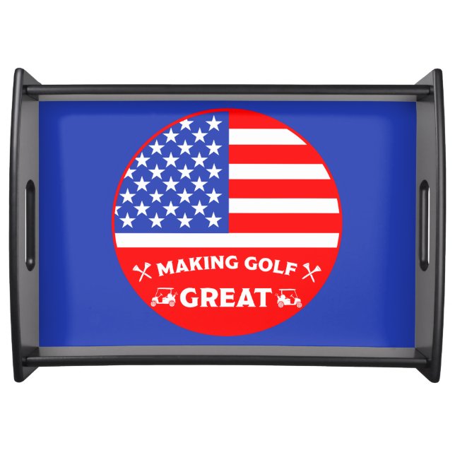 Funny American Golf Player Serving Tray (Front)