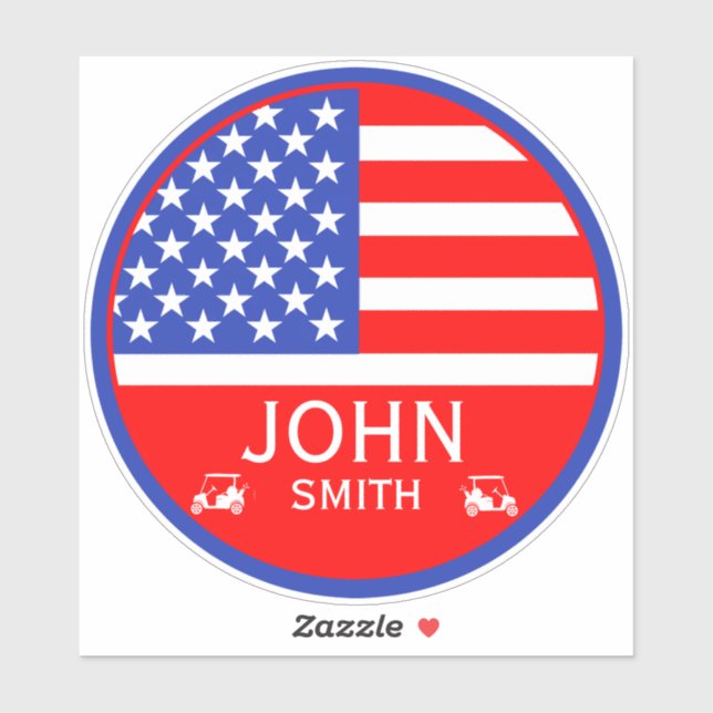 Funny American Golf Player Sticker (Sheet)