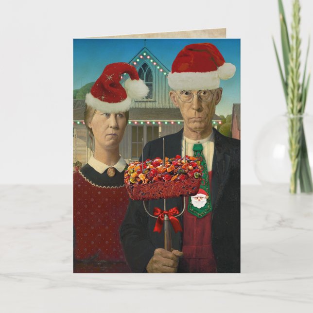 Funny American Gothic Holiday Fruitcake Advice (Front)