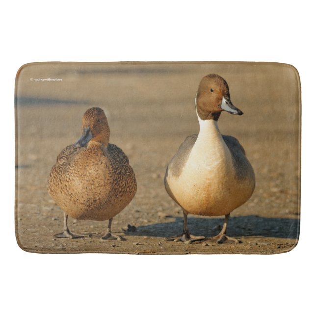 Funny American / Northern Pintail Ducks Gothic Bathroom Mat (Front)