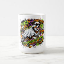 Funny American Shepherd Ghost Skateboard Halloween